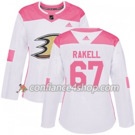 Adidas Maillot de Hockey Anaheim Ducks Rickard Rakell 67 2017-2018 Blanc Rose Fashion Authentic - Femme